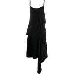 Vestidos asimétricos negros de viscosa rebajados con tirantes finos con escote asimétrico talla L para mujer 