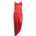 Vestidos rojos de seda de fiesta con tirantes finos con escote asimétrico LE FLEUR DU MAL para mujer 