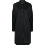 Vestidos negros de algodón de manga larga rebajados manga larga con escote asimétrico con logo Diesel talla M para mujer 