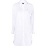 Vestidos bordados blancos de algodón manga larga con escote asimétrico con logo Diesel para mujer 
