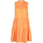Vestidos camiseros naranja de algodón rebajados sin mangas talla L para mujer 