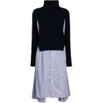 Vestidos azul marino de lana de manga larga por la rodilla manga larga de punto SACAI talla XS para mujer 