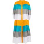 Vestidos multicolor de poliester de manga larga rebajados manga larga con rayas fruncido talla M para mujer 