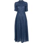 Vestidos azules de poliester de lino manga corta Armani Emporio Armani talla XL para mujer 