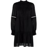 Vestidos rectos negros de algodón rebajados manga larga con cuello alto Michael Kors fruncido talla XS para mujer 