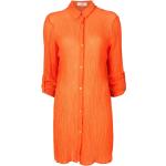 Vestidos naranja de seda de manga larga manga larga arrugados Amir Slama para mujer 