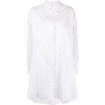 Vestidos camiseros blancos de algodón rebajados manga larga con lunares talla S para mujer 