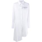 Vestidos bordados blancos de poliester manga larga con logo Off-White talla L para mujer 