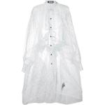 Vestidos camiseros blancos de poliester manga larga con lunares con volantes talla L para mujer 