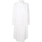 Vestidos camiseros blancos de algodón rebajados manga larga vintage Comme des Garçons con volantes talla S para mujer 