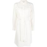 Vestidos blancos de viscosa de lino rebajados manga larga P.A.R.O.S.H. talla S para mujer 