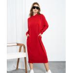 Vestidos rojos de manga larga tallas grandes manga larga informales de punto talla XL para mujer 