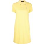 Vestidos amarillos de algodón de manga corta manga corta Ralph Lauren Polo Ralph Lauren para mujer 