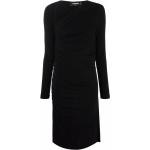 Vestidos negros de viscosa de manga larga rebajados manga larga con escote asimétrico Dsquared2 talla M para mujer 