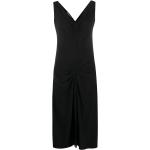 Vestidos negros de viscosa sin mangas sin mangas con escote V Dior fruncido talla L para mujer 