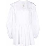 Vestidos blancos de algodón de manga larga rebajados manga larga con escote cruzado Patou con volantes talla S para mujer 