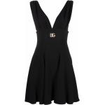 Vestidos negros de viscosa sin mangas sin mangas con escote V con logo Dolce & Gabbana talla 5XL para mujer 