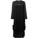 Vestidos negros de lana a media pierna rebajados media pierna con cuello redondo vintage Comme des Garçons con volantes talla M para mujer 