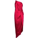 Vestidos rojos de seda de fiesta rebajados con escote asimétrico talla XS para mujer 