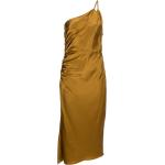 Vestidos dorados de seda de fiesta rebajados fruncido talla XS para mujer 
