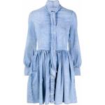 Vestidos azules de algodón de manga larga rebajados manga larga Dsquared2 con lazo talla M para mujer 