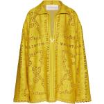 Vestidos amarillos de poliamida de manga larga rebajados manga larga con logo Valentino Garavani con crochet talla L para mujer 