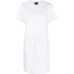 Vestidos blancos de poliester de manga corta rebajados manga corta con cuello redondo con logo Armani Emporio Armani talla XXL para mujer 