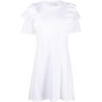 Vestidos blancos de algodón de manga corta rebajados manga corta con cuello redondo Chloé See by Chloé con volantes talla S para mujer 