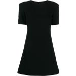 Vestidos negros de seda de manga corta manga corta con cuello redondo Saint Laurent Paris talla XS para mujer 