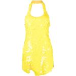 Vestidos halter amarillos de PVC rebajados sin mangas con cuello halter The Attico con lentejuelas talla XL para mujer 