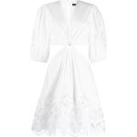 Vestidos cortos blancos de algodón tres cuartos con escote V de encaje Liu Jo Junior talla 3XL para mujer 
