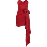 Vestidos rojos fluorescentes de seda de fiesta rebajados Alessandra Rich fruncido talla XL para mujer 
