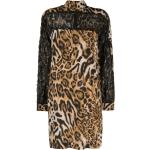 Vestidos marrones de poliamida de fiesta rebajados con cuello alto leopardo MOSCHINO talla 3XL para mujer 