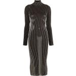 Vestidos marrones de merino de manga larga media pierna manga larga con cuello alto de punto Jean Paul Gaultier talla L para mujer 