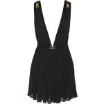 Vestidos negros de viscosa de fiesta con escote V Saint Laurent Paris talla L para mujer 