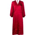 Vestidos estampados rojos de viscosa rebajados con escote cruzado con logo con lazo talla XXL para mujer 