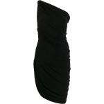 Vestidos negros de poliester de cóctel con escote asimétrico NORMA KAMALI fruncido para mujer 
