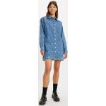 Vestidos camiseros azules de algodón rebajados LEVI´S talla XS para mujer 