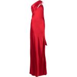 Vestidos rojos de seda de fiesta para mujer 