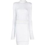 Vestidos blancos de poliester de manga larga manga larga de punto BALMAIN con lentejuelas talla S para mujer 