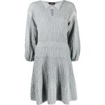 Vestidos grises de lana de manga larga por la rodilla manga larga de punto chanel fruncido talla M para mujer 