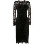Vestidos negros de poliamida de manga larga manga larga con cuello redondo de encaje Dolce & Gabbana talla S para mujer 