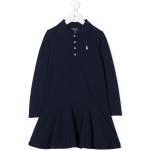 Vestidos polo infantiles azules de algodón informales con logo Ralph Lauren Lauren con volantes 6 años 