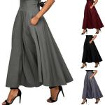 Faldas grises de poliester de tablas  de primavera tallas grandes maxi talla 3XL para mujer 