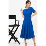 Vestidos azules de poliester de manga corta tallas grandes manga corta informales talla XL para mujer 