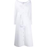 Vestidos blancos de algodón rebajados manga larga con escote V KENZO con volantes talla S para mujer 
