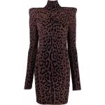 Vestidos marrones de viscosa de fiesta rebajados encima rodilla leopardo Roberto Cavalli talla L para mujer 