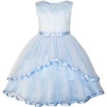 Vestidos azules de algodón de comunión lavable a máquina floreados 10 años para niña 