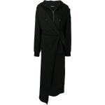 Vestidos ajustados negros de algodón rebajados manga larga con escote asimétrico talla S para mujer 