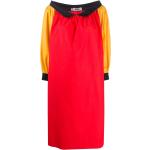Vestidos rectos rojos de algodón manga larga con cuello barco talla XL para mujer 